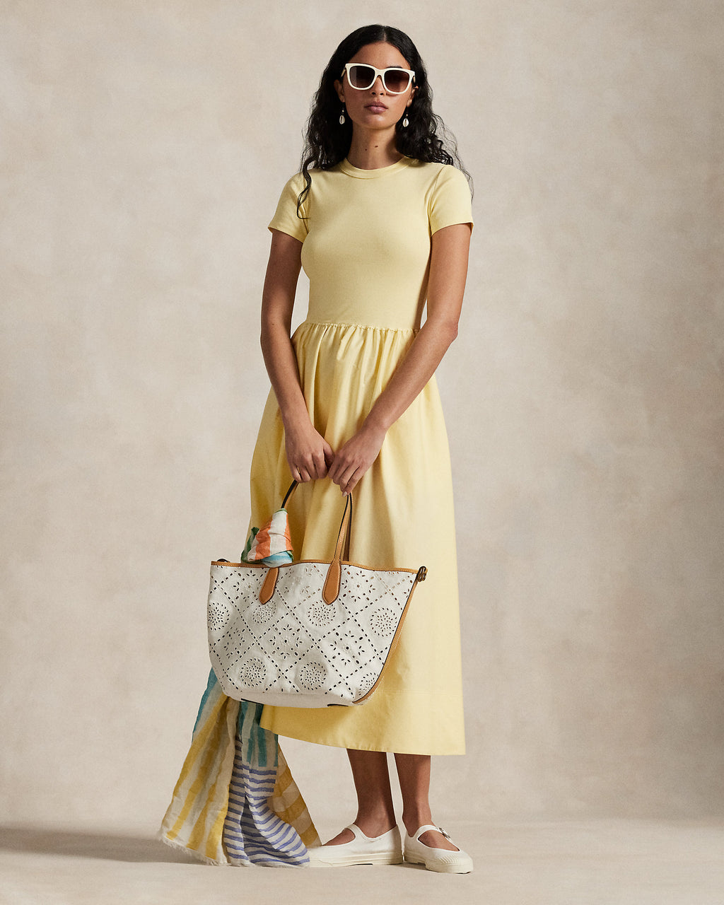 Polo Ralph Lauren - Cotton Short-Sleeve Dress - Yellow City W. Polo Ralph Lauren - Cotton Short-Sleeve Dress - Yellow City W.