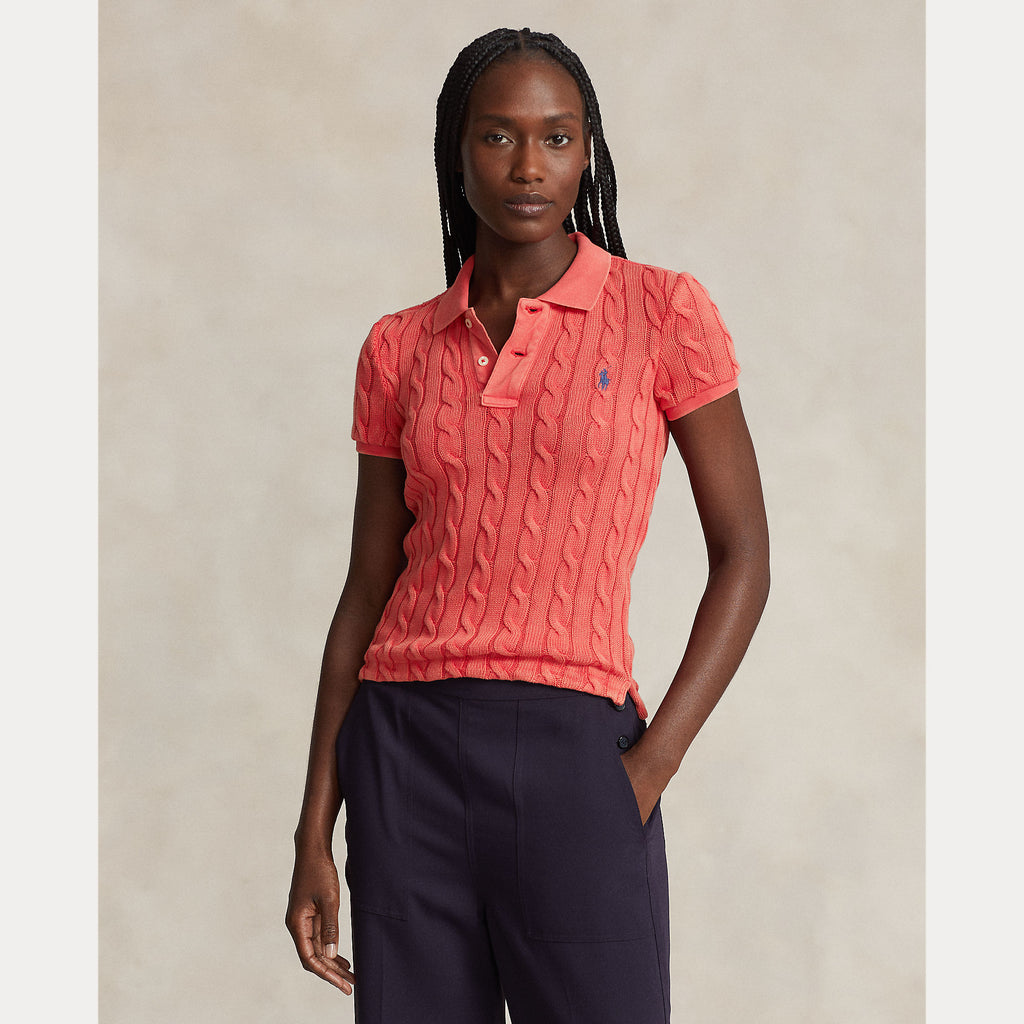 Polo Ralph Lauren - Cable-Knit Polo Shirt - Red – City W.