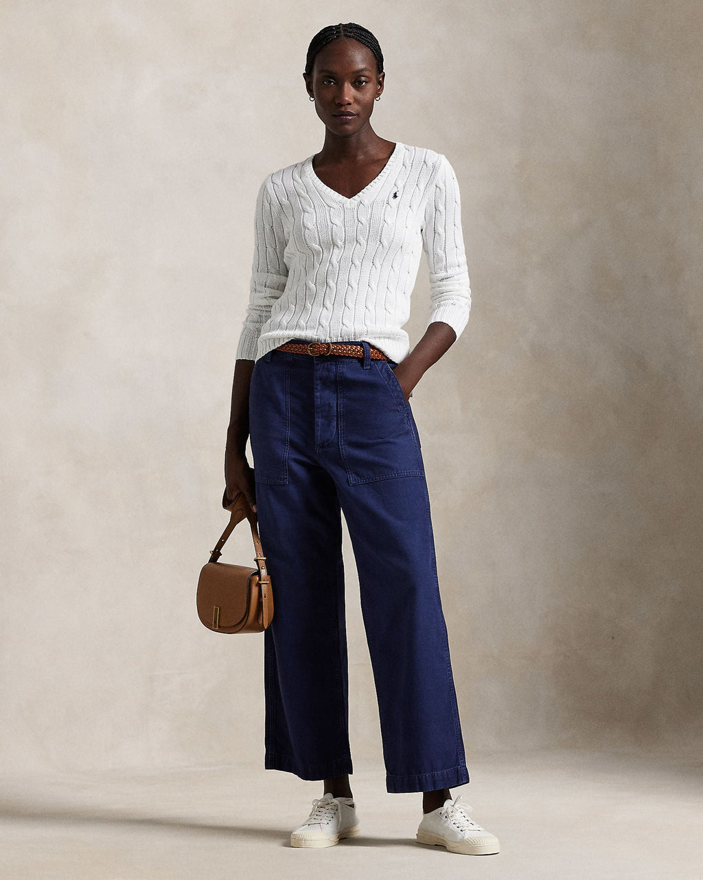 Polo Ralph Lauren - The Wide-Leg Crop Ricky Pant - Navy – City W.
