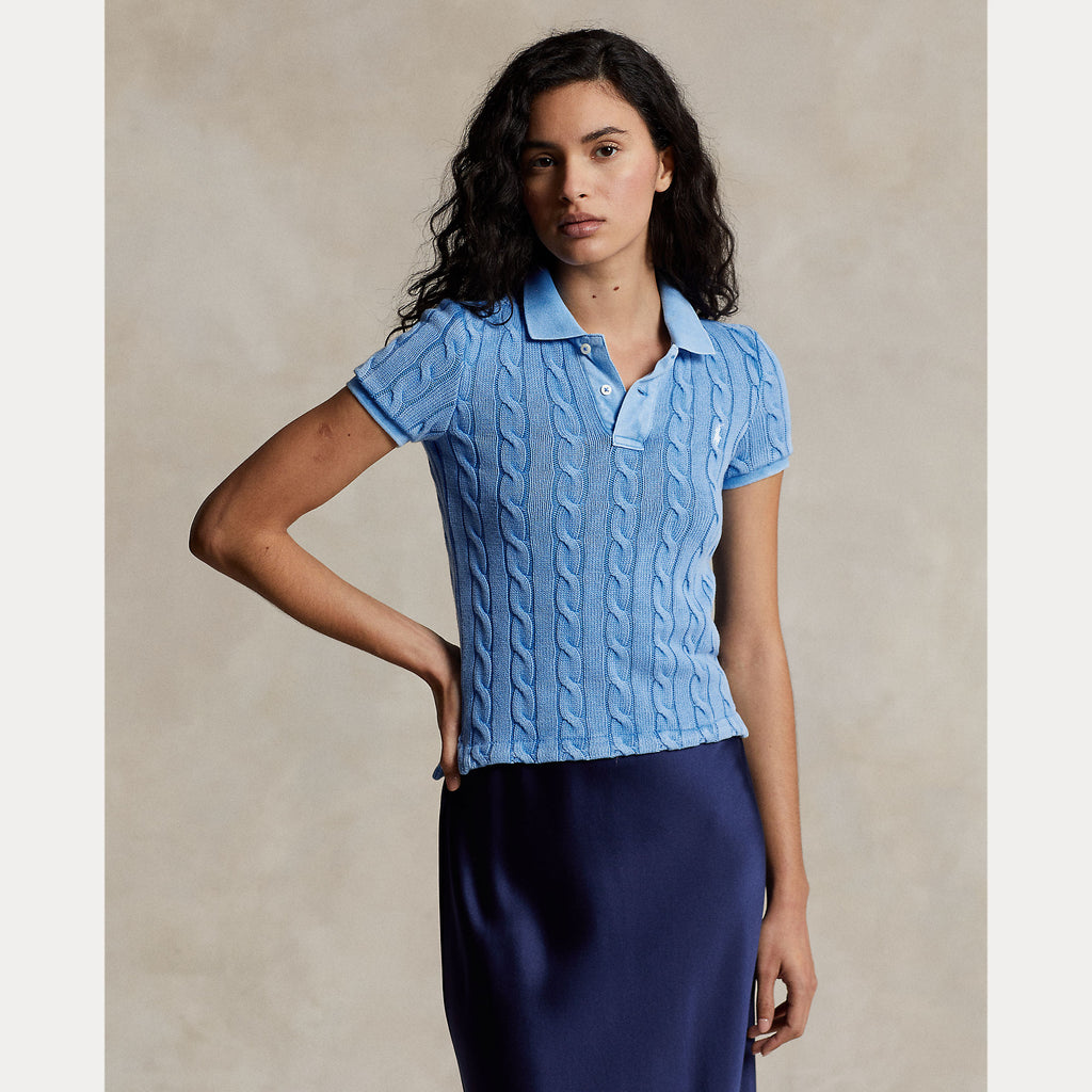 Polo Ralph Lauren - Cable-Knit Polo Shirt - Colby Blue – City W.