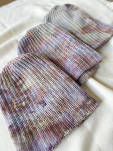 Mira Blackman - Chunky knit beanie hand dye  Purple