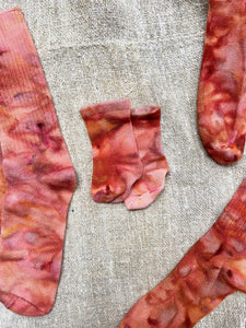 Mira Blackman - Soft & Sustainable Hand Dyed Bamboo socks in Canyon, Pink: Adult