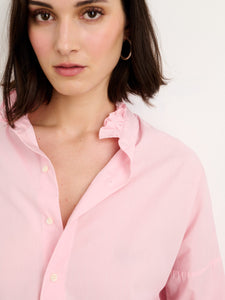 Alex Mill - Easy Ruffle Shirt in Cotton Pink – City W.