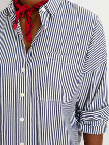 Alex Mill - Jo Striped Shirt in Paper Poplin Navy/White