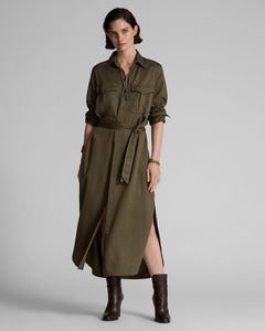 Double RL Belted Twill Shirtdress Olive Drab City W