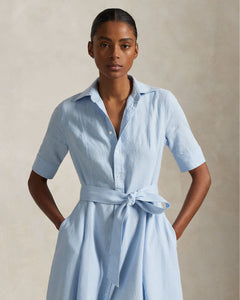 polo ralph lauren indigo denim short sleeve day dress Polo Ralph Lauren Dark blue denim dress