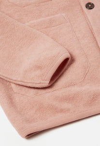 Universal Works - Cardigan In Pink Wool Fleece