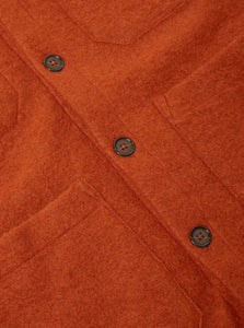 Universal Works - Cardigan In Orange Wool Fleece
