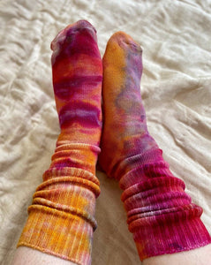 Mira Blackman - Bamboo Socks in Pink & Yellow
