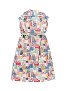 Engineered Garments - Women's Banded Collar Dress - Multi Color Floral Patchwork Print