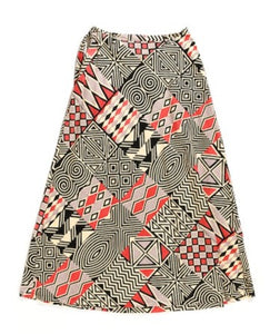 Engineered Garments - WOMEN'S WRAP SKIRT - Black/Pink African Print