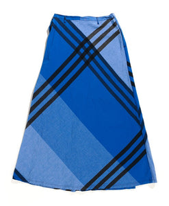 Engineered Garments - WOMEN'S WRAP SKIRT - BLUE COTTON BIG PLAID